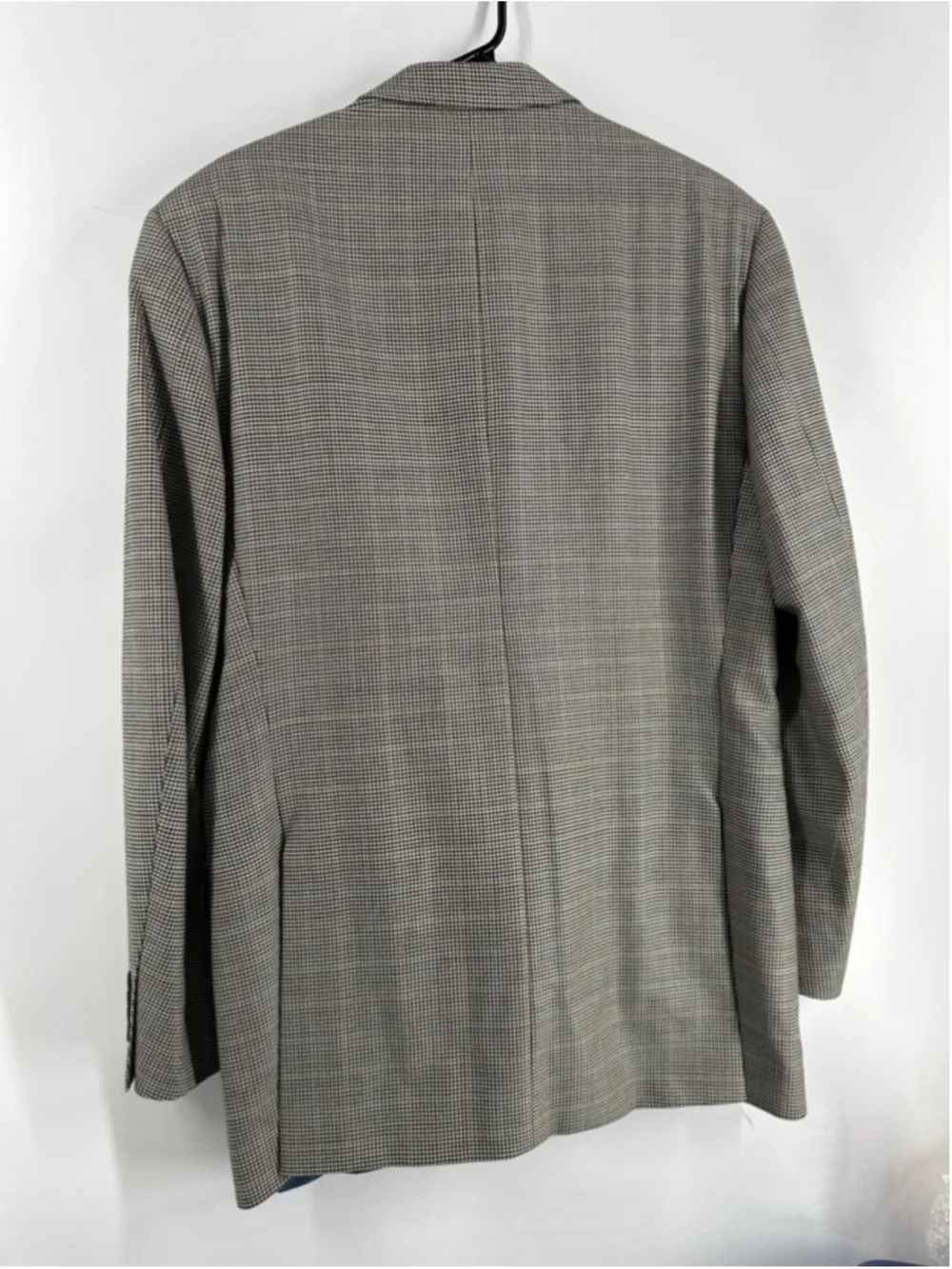 Tommy Hilfiger sports coat Blazer houndstooth wool silk Gold Logo sz 42 Tall